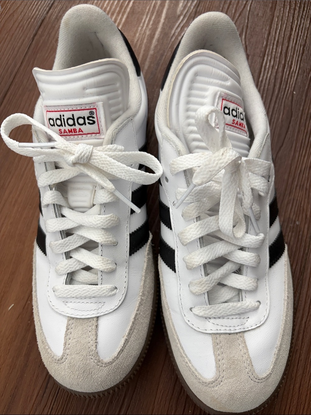 adidas White Sneakers with Black Stripes